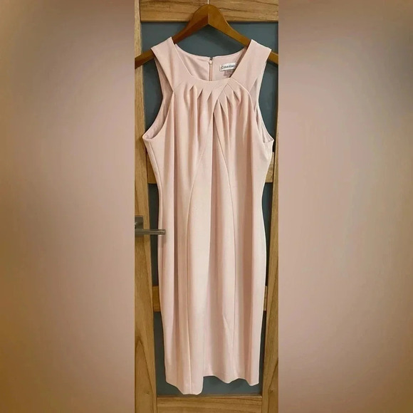Calvin Klein Special Occasion Pink Sleeveless Sheath Halter Dress Size 12 NWT - Picture 4 of 10